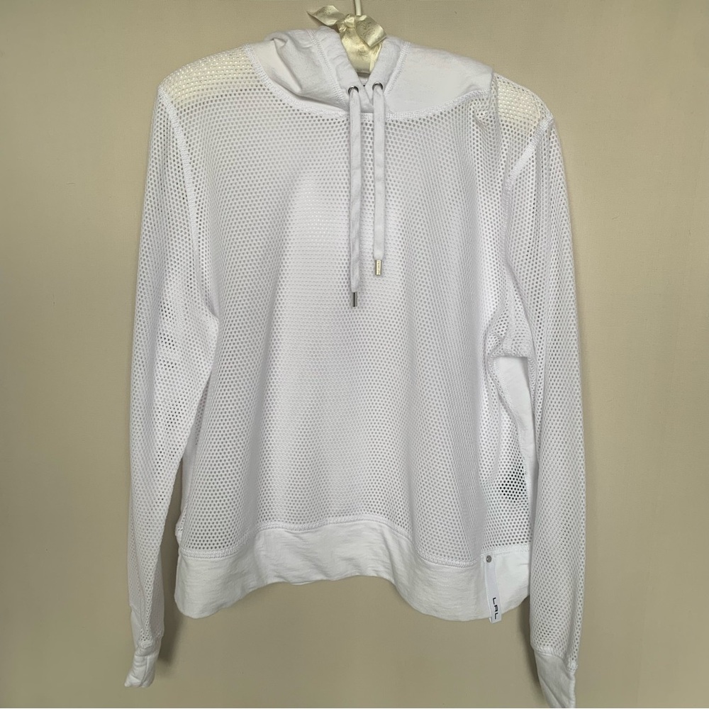RL White Mesh Front Hoodie